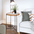 Mesa Lateral Nezuko 71cm Base Grafite Tampo Mármore Branco G2