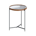 Mesa Lateral Nezuko 71cm Base Grafite Tampo Mármore Branco G2