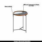 Mesa Lateral Nezuko 71cm Base Grafite Tampo Mármore Preto G29