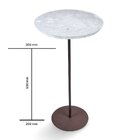 Mesa Lateral Norina - Alta, Tampo Redondo Imerso E Base Aço C