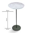 Mesa Lateral Norina - Alta, Tampo Redondo Imerso E Base Verde