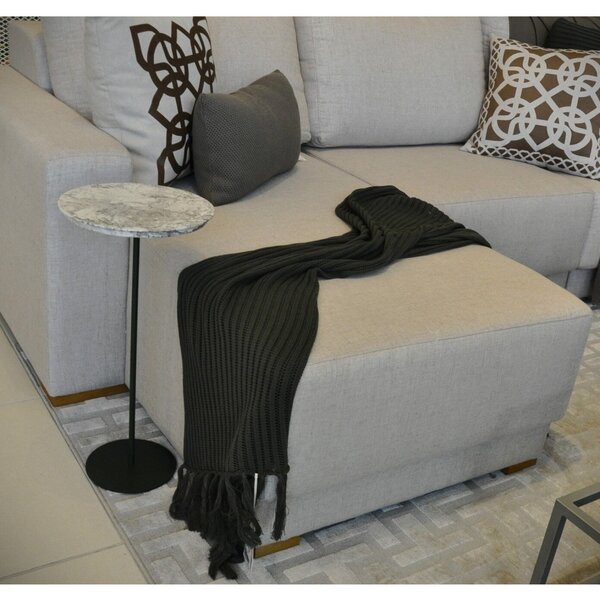 Mesa Lateral Norina - Alta, Tampo Redondo Imerso E Base Verde