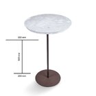 Mesa Lateral Norina - Baixa, Tampo Redondo Imerso E Base Aço