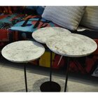 Mesa Lateral Norina - Baixa, Tampo Redondo Imerso E Base Aço