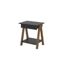 Mesa Lateral Old Preto Com Amêndoa – Tebarrot Móveis