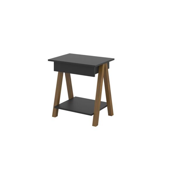 Mesa Lateral Old Preto Com Amêndoa – Tebarrot Móveis
