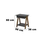 Mesa Lateral Old Preto Com Amêndoa – Tebarrot Móveis