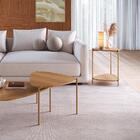 Mesa Lateral Orgânica Complementos Hanover E Dourada 44 Cm