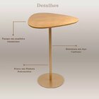 Mesa Lateral Orgânica Up Dourado 60 Cm Altura Cinamomo