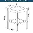 Mesa Lateral Oslo Cor Nero Base Madeira Preta