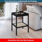 Mesa Lateral Oslo Cor Nero Base Madeira Preta