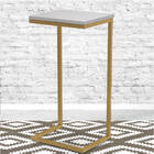 Mesa Lateral Ou Canto Para Sala Ou Apoio De Sofá Metal Dourad