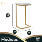 Mesa Lateral Ou Canto Para Sala Ou Apoio De Sofá Metal Dourad