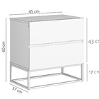 Mesa Lateral Para Cama Eros 45cm 2 Gavetas Puxador Em Cava Ci