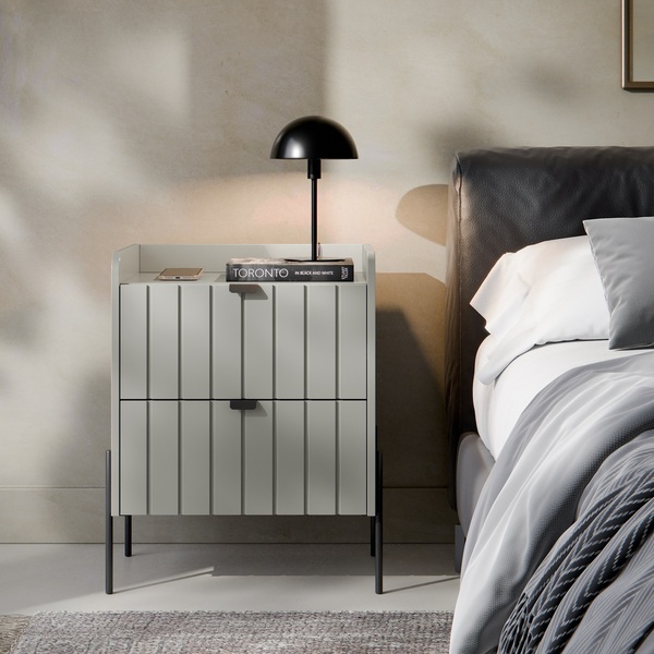 Mesa Lateral Para Cama Moriah 45cm Retro 100% Mdf Off White C