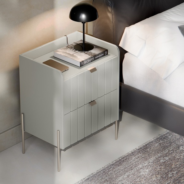 Mesa Lateral Para Cama Moriah 45cm Retro 100% Mdf Offwhite Ch