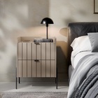 Mesa Lateral Para Quarto Moriah 45cm 2 Gavetas Conect Pes Pre