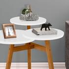 Mesa Lateral Para Sala 3 Tampos 87X Branco Nature Tebar