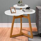 Mesa Lateral Para Sala 3 Tampos 87X Branco Nature Tebar