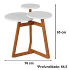 Mesa Lateral Para Sala 3 Tampos 87X Branco Nature Tebar
