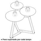 Mesa Lateral Para Sala 3 Tampos 87X Off White Nature Tebar