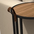 Mesa Lateral Para Sala Estilo Industrial Base Preta