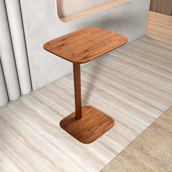 Mesa Lateral Para Sofá De Madeira Maciça E Verniz Dália Livin