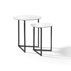 Mesa Lateral Pé De Ferro Estilo Industrial Preto/branco