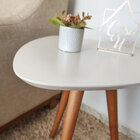 Mesa Lateral Pe Palito Palheta Laca Off White 50 X 60 Casa Uai