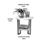 Mesa Lateral Pés Industrial De Cobre Cristal - Branco