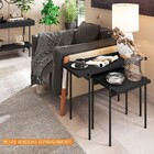 Mesa Lateral Pés Metálicos Estilo Industrial Mezzan H01 Preto
