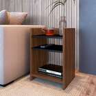 Mesa Lateral Quadrada Colle Preta E Nogueira