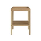 Mesa Lateral Quadrada Com Prateleira 43cm X 58cm Pé Madeira A