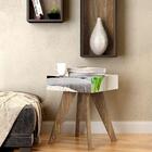 Mesa Lateral Quadrada Espelhada 45cm Carvalho