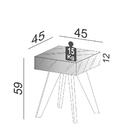 Mesa Lateral Quadrada Espelhada 45cm Carvalho