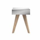 Mesa Lateral Quadrada Espelhada 45cm Carvalho