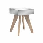Mesa Lateral Quadrada Espelhada 45cm Carvalho