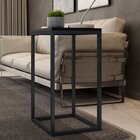 Mesa Lateral Quadrada Industrial Alta Bortolini Móveis Preto