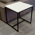 Mesa Lateral Quadrada Line  Preto/branco