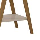 Mesa Lateral Quadrada Monaco Off White E Marrom