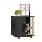 Mesa Lateral Quadrada Pet Persa Preta