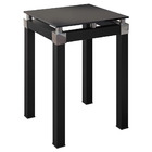 Mesa Lateral Quadrada Tampo De Vidro 41cm Malva Preto - Artef