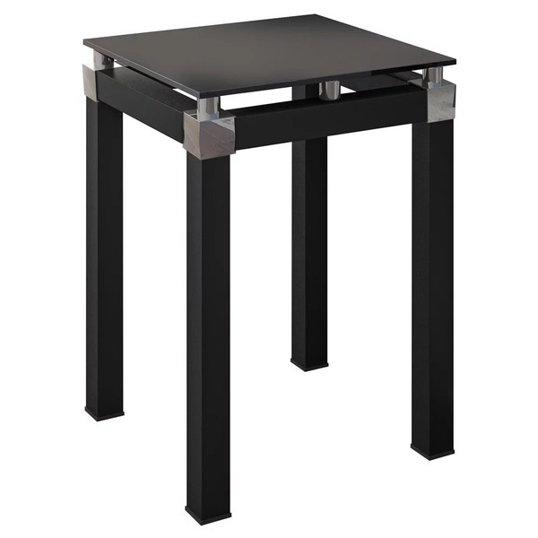 Mesa Lateral Quadrada Tampo De Vidro 41cm Malva Preto - Artef