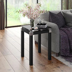 Mesa Lateral Quadrada Tampo De Vidro 41cm Malva Preto - Artef