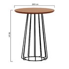 Mesa Lateral Raiada Ø45x56cm Preto/amêndoa