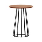 Mesa Lateral Raiada Ø45x56cm Preto/amêndoa