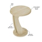 Mesa Lateral Redonda 100% Mdf 50cm X 50cm Tutti Naturale