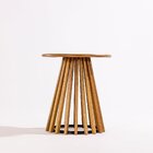 Mesa Lateral Redonda 50cm X 50cm X 55cm Dover Verniz Mel