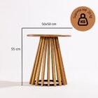 Mesa Lateral Redonda 50cm X 50cm X 55cm Dover Verniz Mel