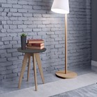 Mesa Lateral Redonda 60 Cm  Mdf Tb38 G2k  Grafite / Carvalho